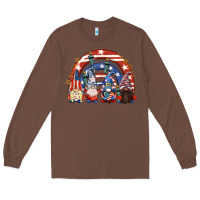 Chestnut 4th of July rainbow with gnomes Long Sleeve Tee - CowGirlArtShop