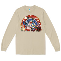 Mushroom 4th of July rainbow with gnomes Long Sleeve Tee - CowGirlArtShop
