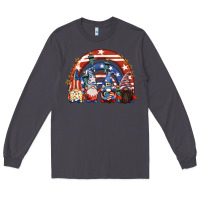 Smoke 4th of July rainbow with gnomes Long Sleeve Tee - CowGirlArtShop