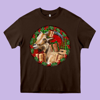 Spanish Goat Christmas Heavy Core Tee Designed By Lillyallendesigns