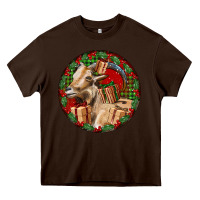 Chocolate Brown Spanish Goat Christmas Heavy Core Tee - LillyAllenDesigns