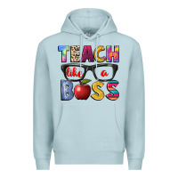Blue Mist teach like a boss Premium Hoodie - NancyCooperArtShop
