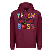 Burgundy teach like a boss Premium Hoodie - NancyCooperArtShop