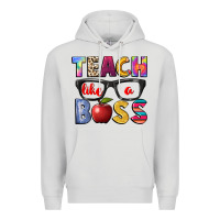 Dove Grey teach like a boss Premium Hoodie - NancyCooperArtShop