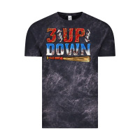 Cloud Black 3 up 3 down baseball Vintage Tee - texasbilliewilder