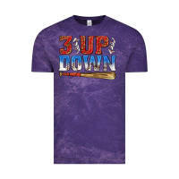 Cloud Purple 3 up 3 down baseball Vintage Tee - texasbilliewilder