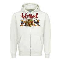 Oatmeal Heather Christmas blessed mom Zipper Hoodie - JahusDesignShop