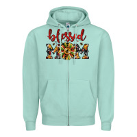 Seafoam Christmas blessed mom Zipper Hoodie - JahusDesignShop