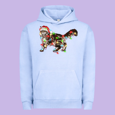 Christmas Christmas Maine Coon Cat Cat Urban Hoodie Designed By Lillyallendesigns