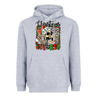 Heather Grey christmas vibes skeleton Heavyweight Hoodie - Jasminsmagicworld