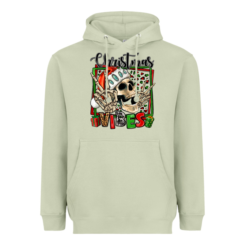 Christmas Vibes Skeleton Heavyweight Hoodie by Jasminsmagicworld | Teevron