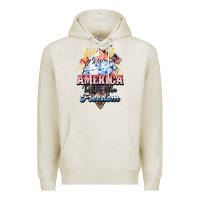 Oatmeal Heather America ice cream Premium Hoodie - NancyCooperArtShop