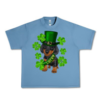 Pebble Blue st. patrick's day lucky dachshund puppy Urban Heavy Tee - RanaPortraitStore
