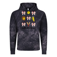 Cloud Black softball coquette bow Vintage Hoodie - JahusDesignShop