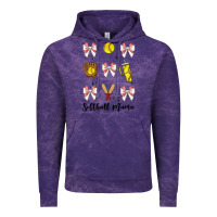 Cloud Purple softball coquette bow Vintage Hoodie - JahusDesignShop