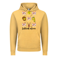 Vintage Mustard softball coquette bow Vintage Hoodie - JahusDesignShop