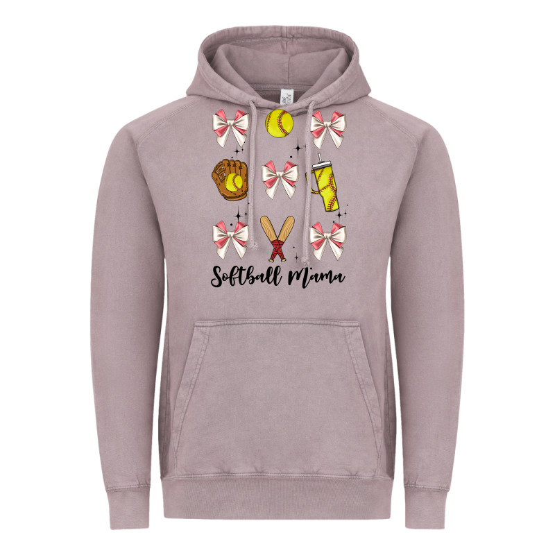 Softball Coquette Bow Vintage Hoodie by JahusDesignShop | Teevron