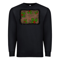 Black christmas plaid leopard mistletoe background Premium Sweatshirt - BarkalooDesign