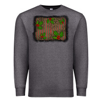 Charcoal Heather christmas plaid leopard mistletoe background Premium Sweatshirt - BarkalooDesign