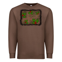 Chestnut christmas plaid leopard mistletoe background Premium Sweatshirt - BarkalooDesign