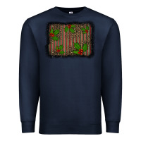 Navy christmas plaid leopard mistletoe background Premium Sweatshirt - BarkalooDesign