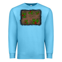 Ocean Blue christmas plaid leopard mistletoe background Premium Sweatshirt - BarkalooDesign