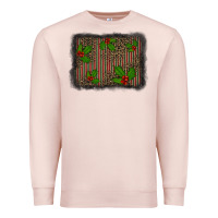 Pale Pink christmas plaid leopard mistletoe background Premium Sweatshirt - BarkalooDesign