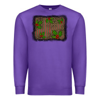 Purple christmas plaid leopard mistletoe background Premium Sweatshirt - BarkalooDesign