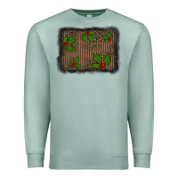 Seafoam christmas plaid leopard mistletoe background Premium Sweatshirt - BarkalooDesign