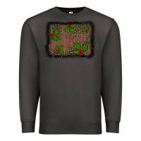 Smoke christmas plaid leopard mistletoe background Premium Sweatshirt - BarkalooDesign