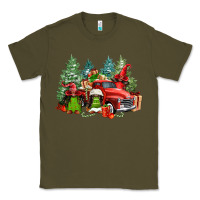 Army Green merry christmas truck afro gnomies Classic Tee - FaDigitalArtStudio