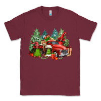 Burgundy merry christmas truck afro gnomies Classic Tee - FaDigitalArtStudio