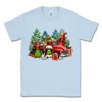 Dusty Blue merry christmas truck afro gnomies Classic Tee - FaDigitalArtStudio
