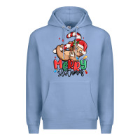 Colony Blue merry slothmas Premium Hoodie - MaliasSmallBusiness