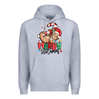 Heather Grey merry slothmas Premium Hoodie - MaliasSmallBusiness