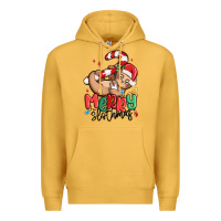 Mustard merry slothmas Premium Hoodie - MaliasSmallBusiness