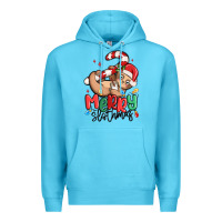 Ocean Blue merry slothmas Premium Hoodie - MaliasSmallBusiness