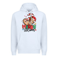 White merry slothmas Premium Hoodie - MaliasSmallBusiness