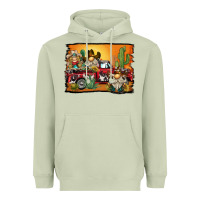 Matcha western truck cowboy gnome background Heavyweight Hoodie - BarkalooDesign