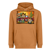 Western Truck Cowboy Gnome Background Heavyweight Hoodie | Teevron