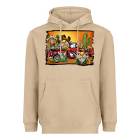 Mushroom western truck cowboy gnome background Heavyweight Hoodie - BarkalooDesign