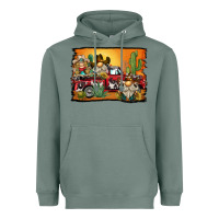 Sage western truck cowboy gnome background Heavyweight Hoodie - BarkalooDesign