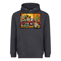 Smoke western truck cowboy gnome background Heavyweight Hoodie - BarkalooDesign