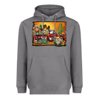 Storm western truck cowboy gnome background Heavyweight Hoodie - BarkalooDesign