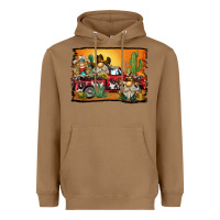 Toasted Coconut western truck cowboy gnome background Heavyweight Hoodie - BarkalooDesign