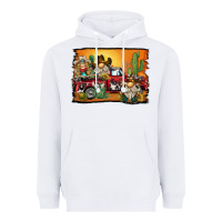 White western truck cowboy gnome background Heavyweight Hoodie - BarkalooDesign