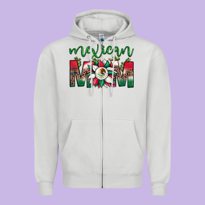 Mexican Flag Sunflower Mom Leopard Zipper Hoodie Designed By Jahusdesignshop