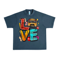 Midnight Navy love school bus Urban Heavy Tee - texasbilliewilder