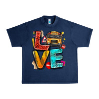 Navy love school bus Urban Heavy Tee - texasbilliewilder