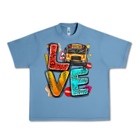 Pebble Blue love school bus Urban Heavy Tee - texasbilliewilder